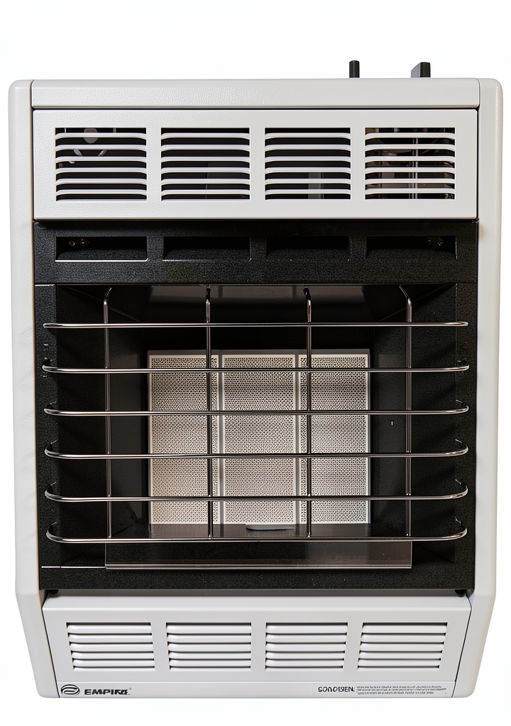 Empire SR18W-LP wall mounted propane heater installed in a home office