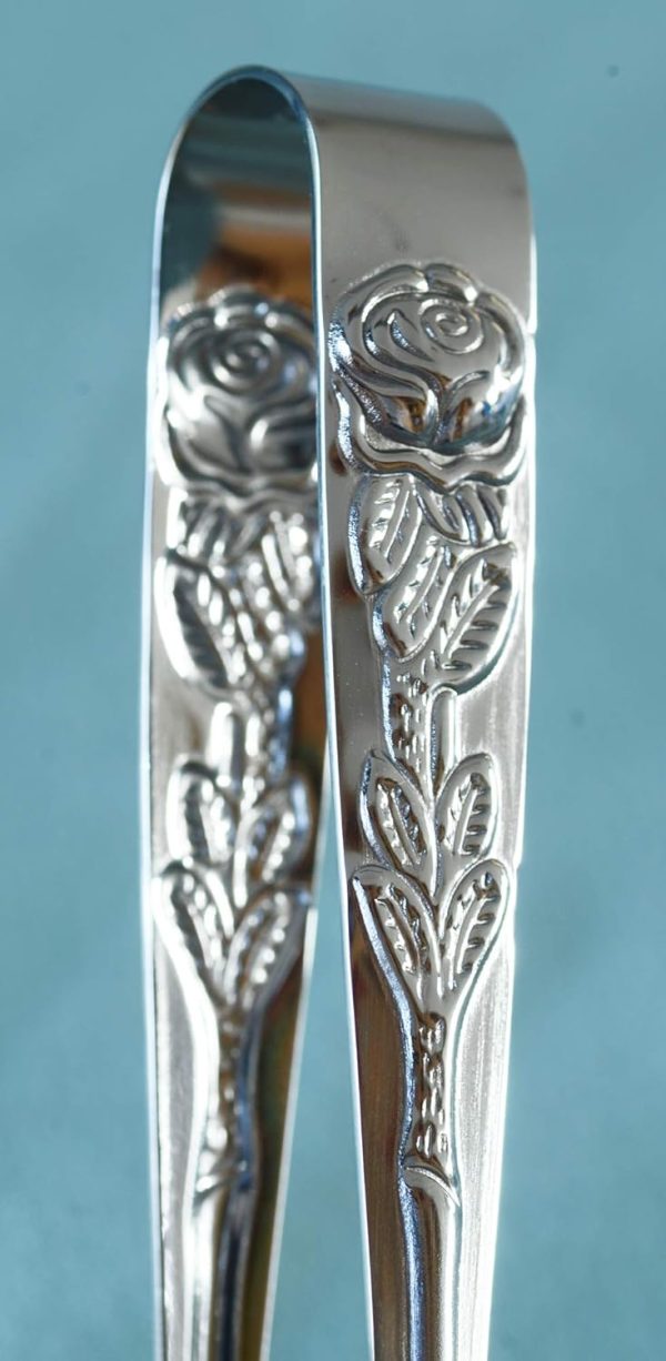 HINMAY Stainless Steel Mini Tongs Silver Sugar Appetizers-6