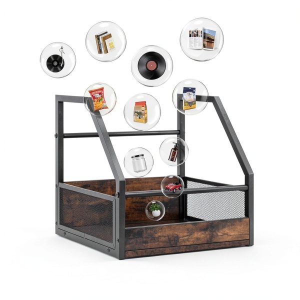 OEERDER Industrial Wall Shelf Hangable Stackable Storage-5