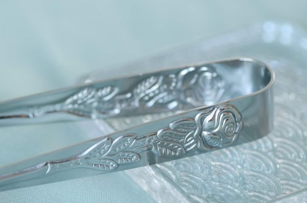 HINMAY Stainless Steel Mini Tongs Silver Sugar Appetizers-3