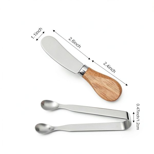 Sieral Sugar Tongs Stainless Steel Wood Handle Serving-2
