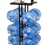 CAROD Water Jug Holder Wood Steel 6 Bottle Storage Rack-0