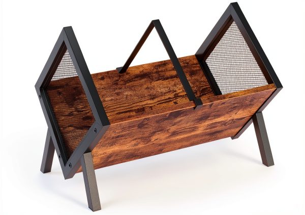 CHOEZON Vinyl Record Storage Organizer Rustic Brown-8