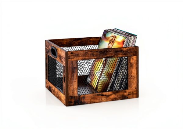 Vinyl Record Crate 3IngSeagulls Classic Wood-2