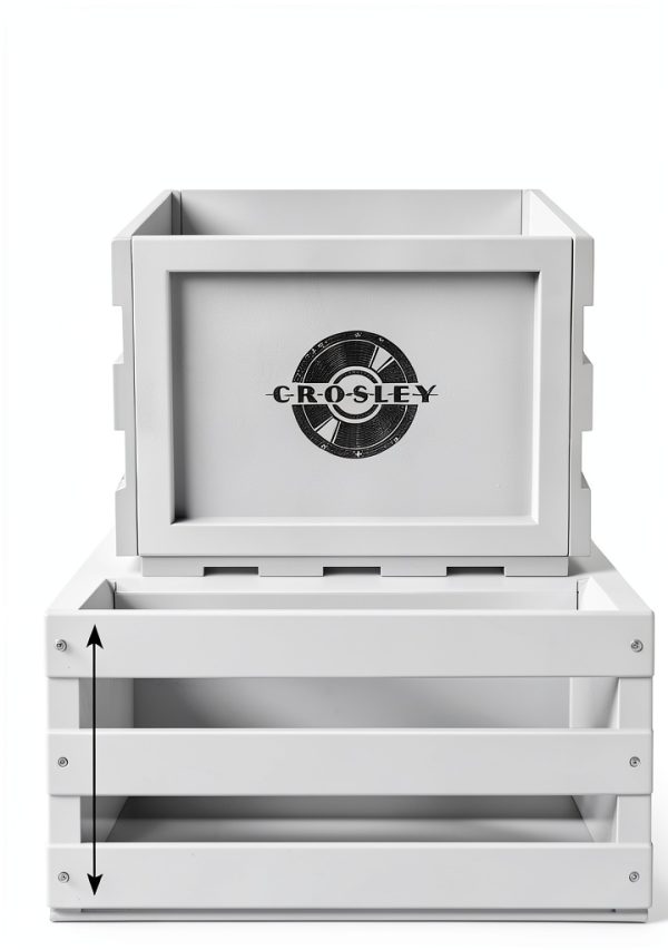 Crosley Vinyl Record Storage Crate Natural Wood-3