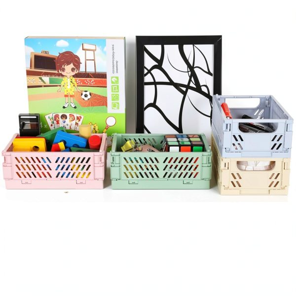 NASHRIO Plastic Storage Baskets 4 Pack Foldable-6