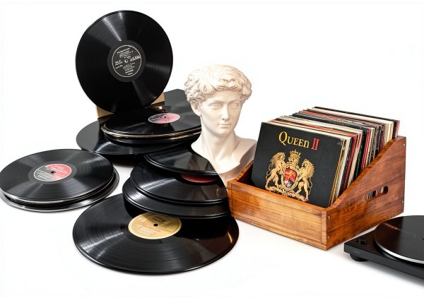 Vinyl Record Crate DNTYUISS Solid Wood Organizer-4