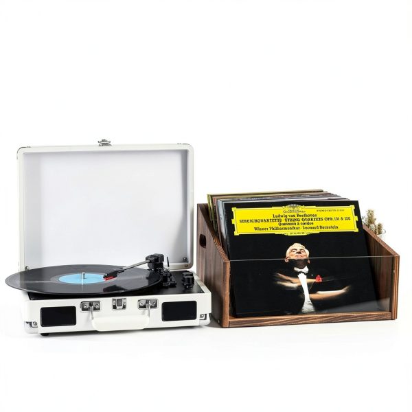 GRETJOB Vinyl Record Storage Box Acrylic Portable-5