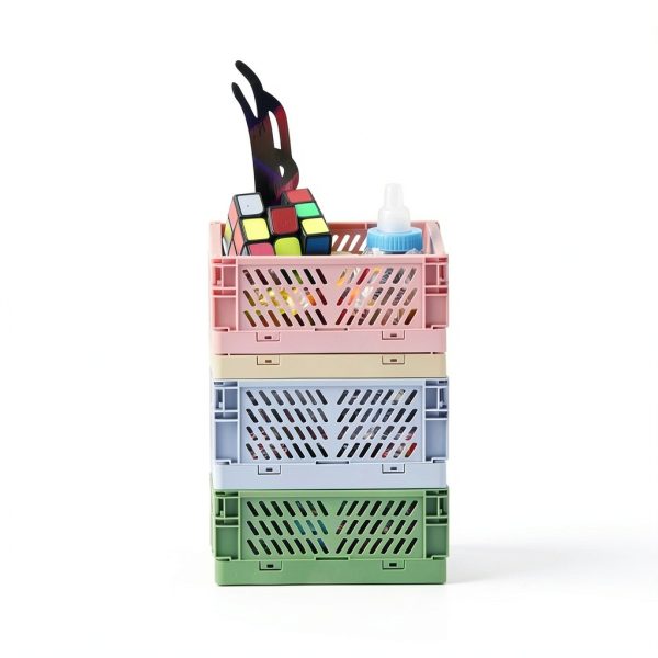 NASHRIO Plastic Storage Baskets 4 Pack Foldable-5