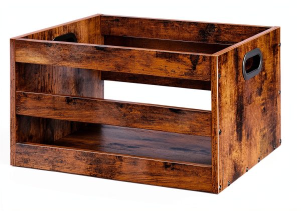 CHOEZON Vinyl Record Storage Crate Textured Design-4