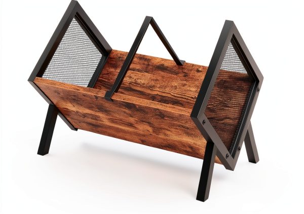 CHOEZON Vinyl Record Storage Organizer Rustic Brown-2