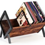 CHOEZON Vinyl Record Storage Organizer Rustic Brown-0