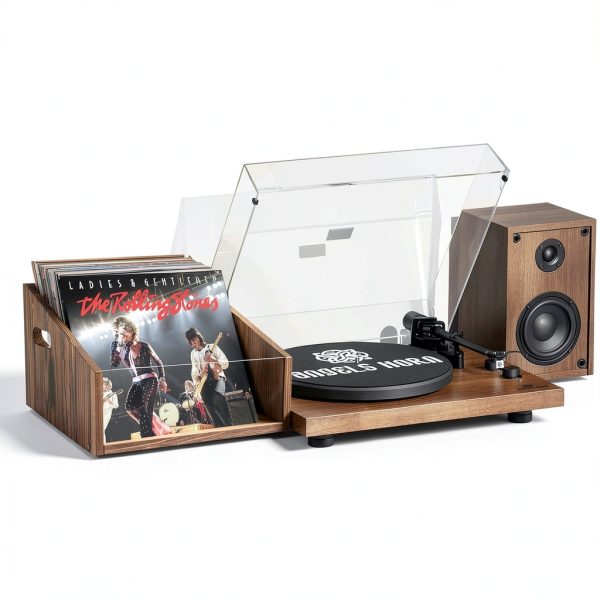 GRETJOB Vinyl Record Storage Box Acrylic Portable-2