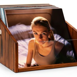 GRETJOB Vinyl Record Storage Box Acrylic Portable-0