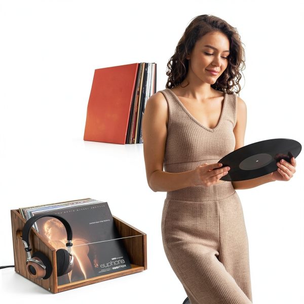 GRETJOB Vinyl Record Storage Box Acrylic Portable-4