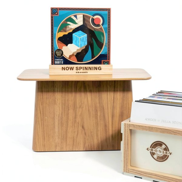 Crosley Vinyl Record Storage Crate Natural Wood-1